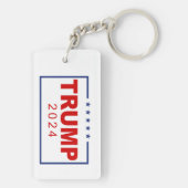 Porte-clés Logo du rectangle classique Trump 2024 (Dos)
