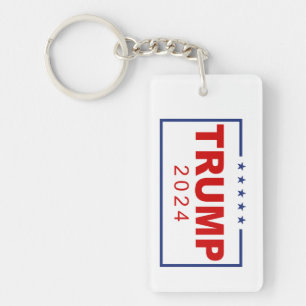 Porte-clés Logo du rectangle classique Trump 2024