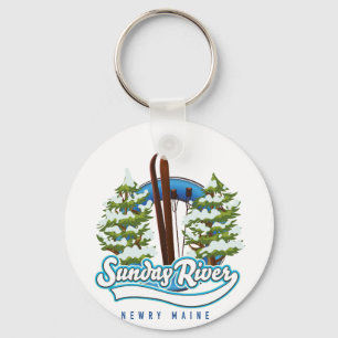Porte-clés Logo du ski de Sunday River Newry Maine