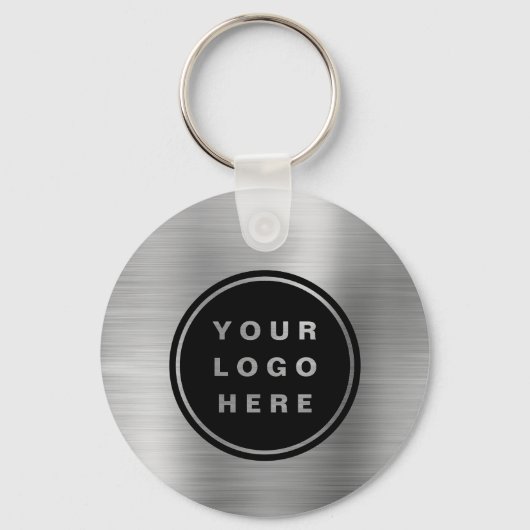 Porte-clés Logo en argent de la société QR Code (Recto)