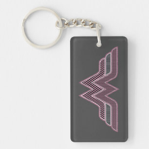 Porte-clés Logo en forme de maille de la femme rose et noire