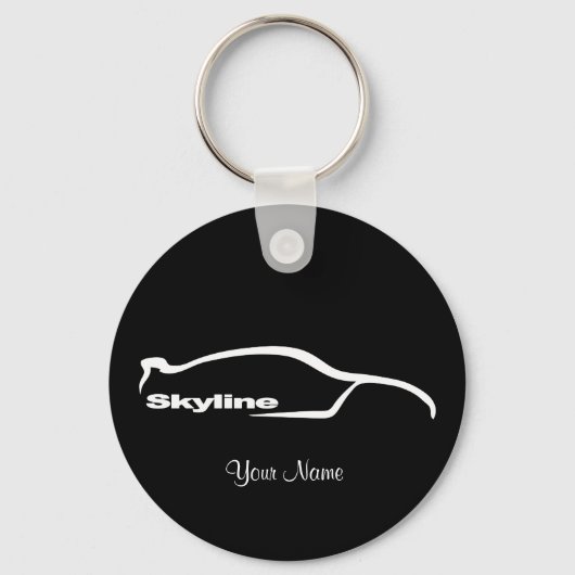 Porte-clés Logo en silhouette blanche Skyline (Recto)