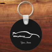 Porte-clés Logo en silhouette blanche Skyline (Recto)