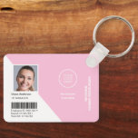 Porte-clés Logo Entreprise Pink Employé ID photo Employé<br><div class="desc">Professionnel Employé Photo ID Employé Lanières en rose</div>