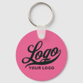Porte-clés Logo et nom 2 côtés sur Hot Pink Company Business (Recto)
