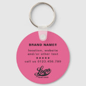Porte-clés Logo et nom 2 côtés sur Hot Pink Company Business (Verso)