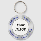 Porte-clés Logo et texte de votre école, Porte - clés de réun (Recto)