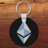 Porte-clés Logo Ethereum ETH gris et bleu | Porte - clé de ba (Recto)