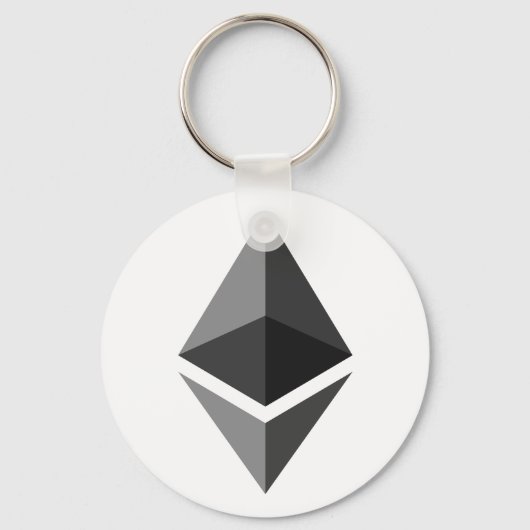 Porte-clés Logo Ethereum Porte - clé Crypto blanc gris simple (Recto)