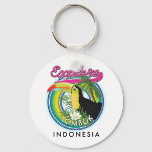 Porte-clés Logo Explore Lombok Indonesia Travel