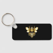 Porte-clés Logo Faux Gold Foil Bee Polygonal sur Noir (Verso)