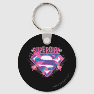 Porte-clés Logo grunge rose et pourpre de Supergirl