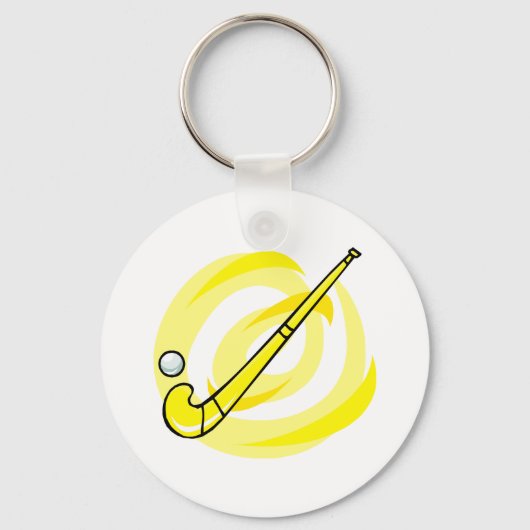 Porte-clés Logo jaune de hockey sur gazon (Recto)