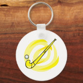 Porte-clés Logo jaune de hockey sur gazon (Recto)