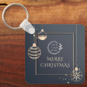 Porte-clés Logo Joyeux Noël Fêtes Entreprise Moderne (Recto)