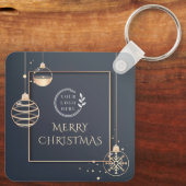 Porte-clés Logo Joyeux Noël Fêtes Entreprise Moderne (Verso)