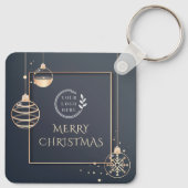 Porte-clés Logo Joyeux Noël Fêtes Entreprise Moderne (Dos)