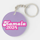 Porte-clés Logo Kamala Harris girly Pink 2024 (Dos)