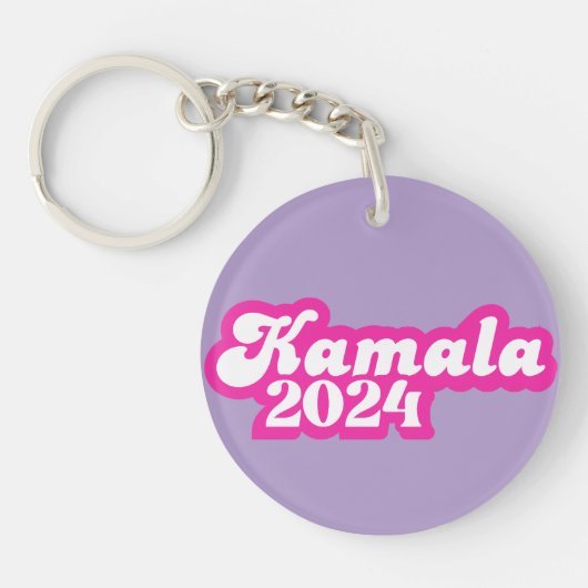 Porte-clés Logo Kamala Harris girly Pink 2024 (Devant)