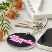 Porte-clés Logo Kamala Harris girly Pink 2024 (Devant droit)
