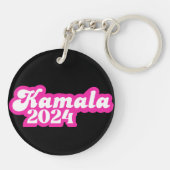 Porte-clés Logo Kamala Harris girly Pink 2024 (Dos)