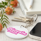 Porte-clés Logo Kamala Harris girly Pink 2024 (Devant droit)