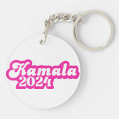 Porte-clés Logo Kamala Harris girly Pink 2024 (Dos)