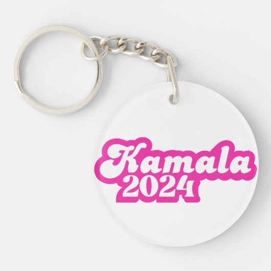 Porte-clés Logo Kamala Harris girly Pink 2024 (Devant)