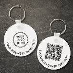 Porte-clés Logo moderne QR Code Promo<br><div class="desc">Porte - clé promotionnel moderne et simple pour votre entreprise ou organisation. Ajoutez votre logo et votre code QR et une ligne de texte customisé de chaque côté,  comme votre nom d'entreprise,  slogan,  merci,  etc.</div>