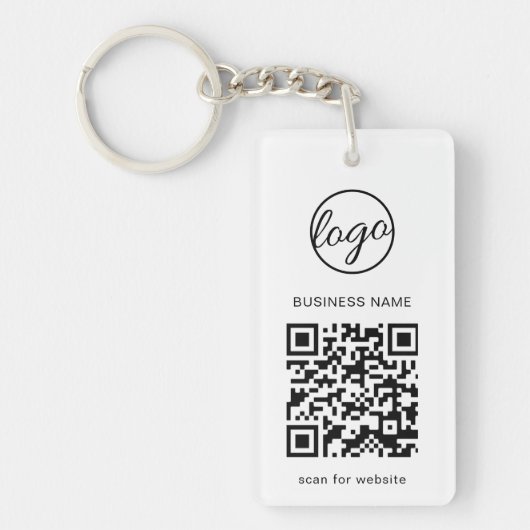 Porte-clés Logo moderne simple QR Code Entreprise (Devant)
