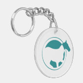 Porte-clés Logo moderne Turquoise Horse Circle Personnalisé (Devant gauche)