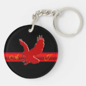 Porte-clés Logo Monogram Red Eagle, bande rouge à effet métal (Dos)