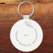 Porte-clés Logo monogramme cercle noir et blanc minimaliste (Recto)