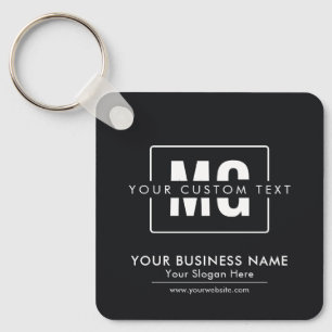 Porte-clés Logo Monogramme Noir Moderne Affaires promotionnel