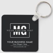 Porte-clés Logo Monogramme Noir Moderne Affaires promotionnel (Dos)