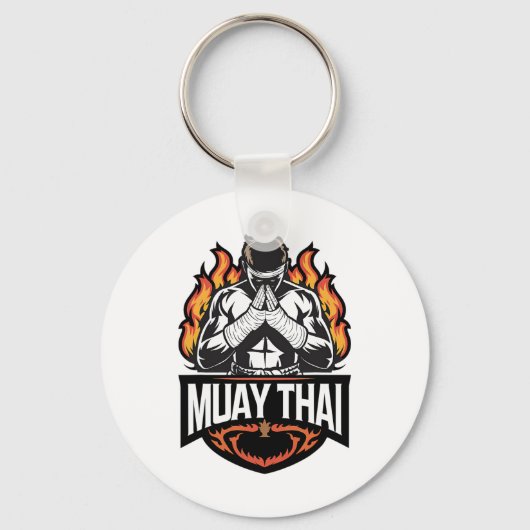 Porte-clés Logo Muay Thai - Thai Boxer Fighter (Recto)