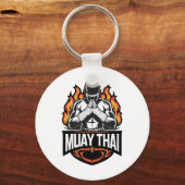 Porte-clés Logo Muay Thai - Thai Boxer Fighter (Recto)