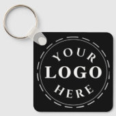 Porte-clés Logo noir Carré en aluminium Porte - clé avec code (Recto)