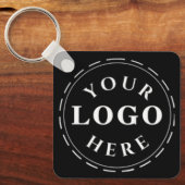 Porte-clés Logo noir Carré en aluminium Porte - clé avec code (Recto)