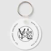 Porte-clés Logo noir de l'entreprise professionnelle moderne (Verso)