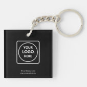 Porte-clés logo noir | Objet promotionnel d'entrep (Dos)