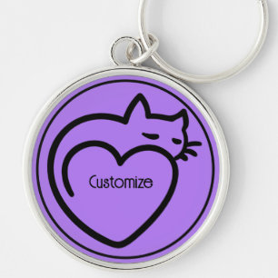 Porte-clés Logo noir personnalisé amour de chats