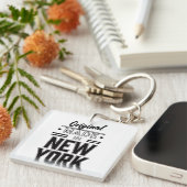 Porte-clés logo original fabriqué à New York (Devant Droit)
