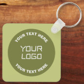 Porte-clés Logo ou conception téléchargé et texte modifiable (Verso)