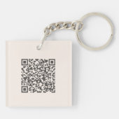 Porte-clés Logo personnalisable et code QR Soft Warm Ivory (Dos)