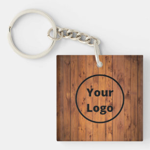 Porte-clés Logo personnalisé bois brun