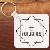 Porte-clés Logo personnalisé, code QR et texte blanc double f (Recto)