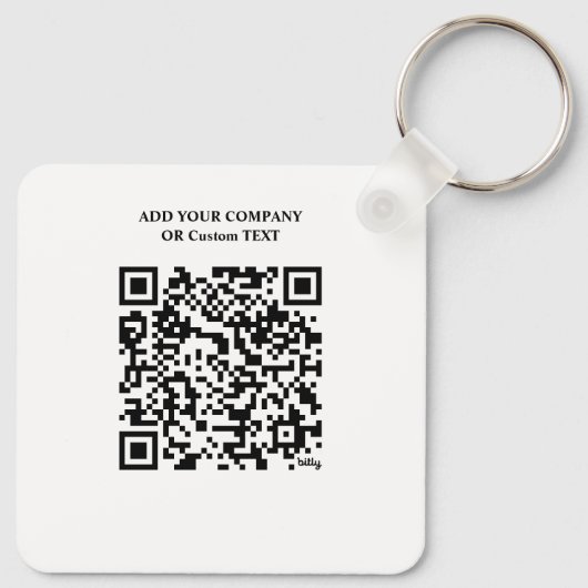 Porte-clés Logo personnalisé, code QR et texte blanc double f (Dos)