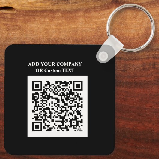 Porte-clés Logo personnalisé, code QR et texte double face no (Verso)