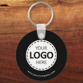 Porte-clés Logo personnalisé, code QR et texte, noir (Recto)